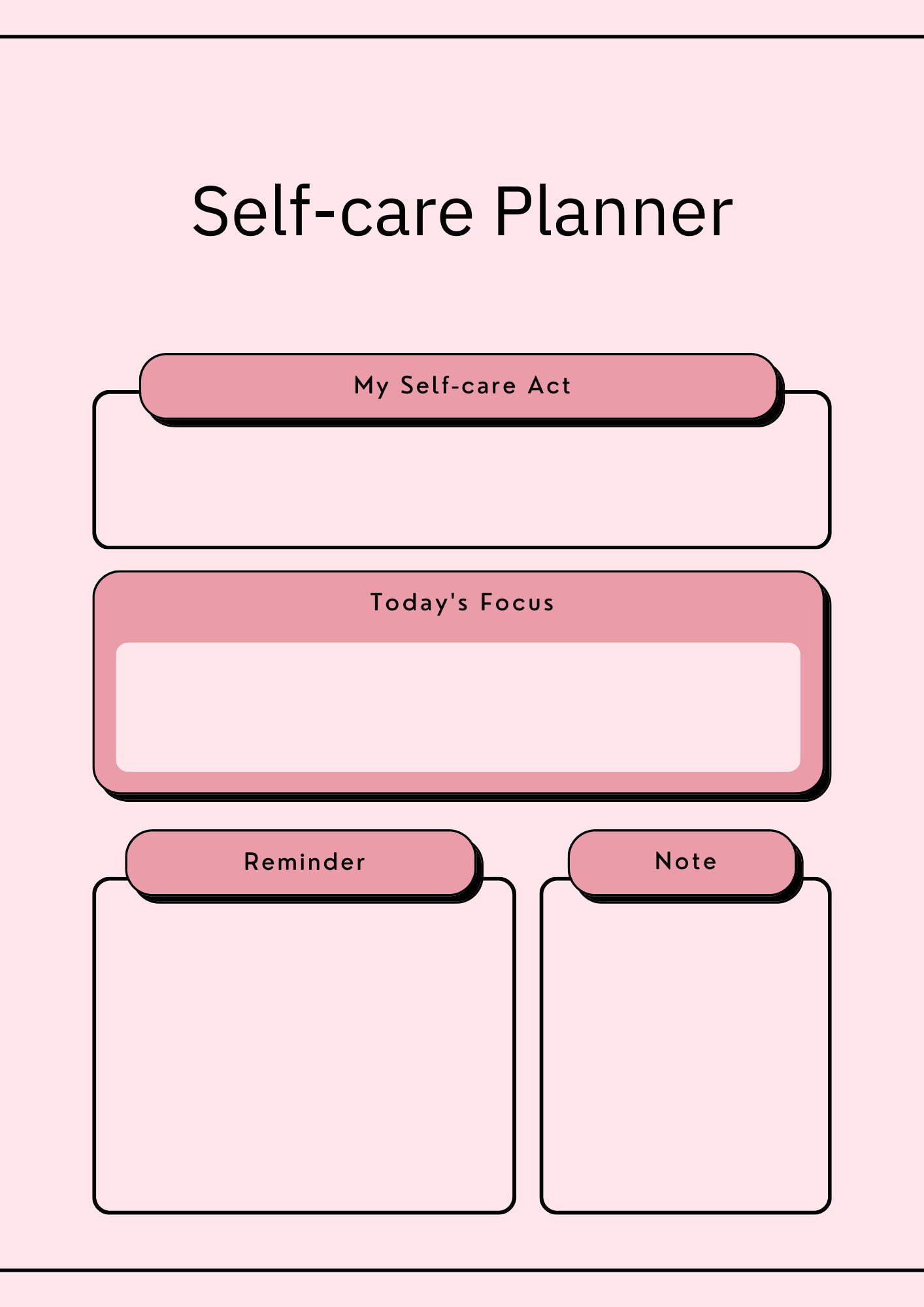 Self Care Journal | Self Care Planner | Wellness Planner | Habit ...