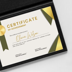 Editable Certificate Of Achievement | Printable Certificate Template | Award Recognition | Certificate Of Recognition | Instant Download