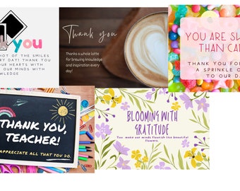 Teacher Appreciation Week of Cards for Gifts
