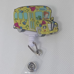 Cool Bus nurse ID Badge Reel Bright ID Holder Retractable Nurse Healthcare Medical worker Funny Personalized Humor Cute Nurse lanyard Doctor