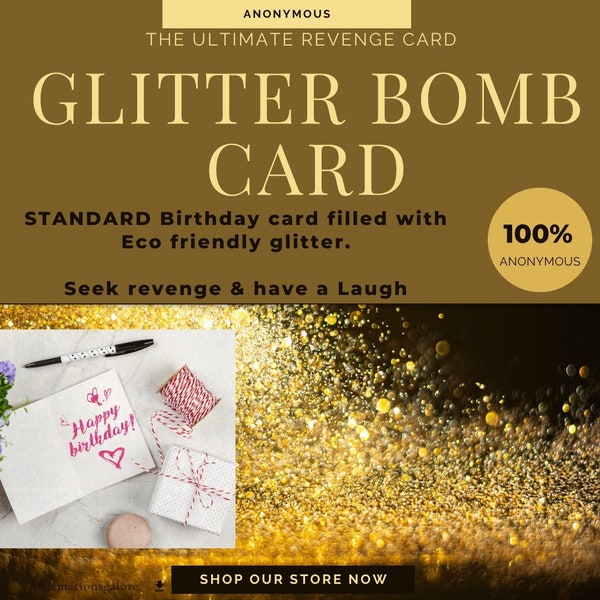 Glitter Bomb Card, Anonymous Prank Card, Surprise Card, Glitter Bomb Card Joke Mail: Glitter Bomb Anonymous Prank Mail