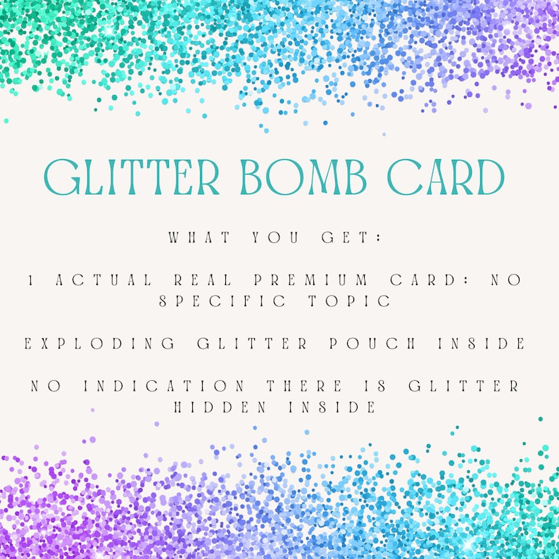 Glitter Bomb Karte, Anonymer Streich Karte, Überraschungs Karte Glitter Bomb Karte Scherzpost: Glitter Bomb Anonymer Streich Karte Bild 3