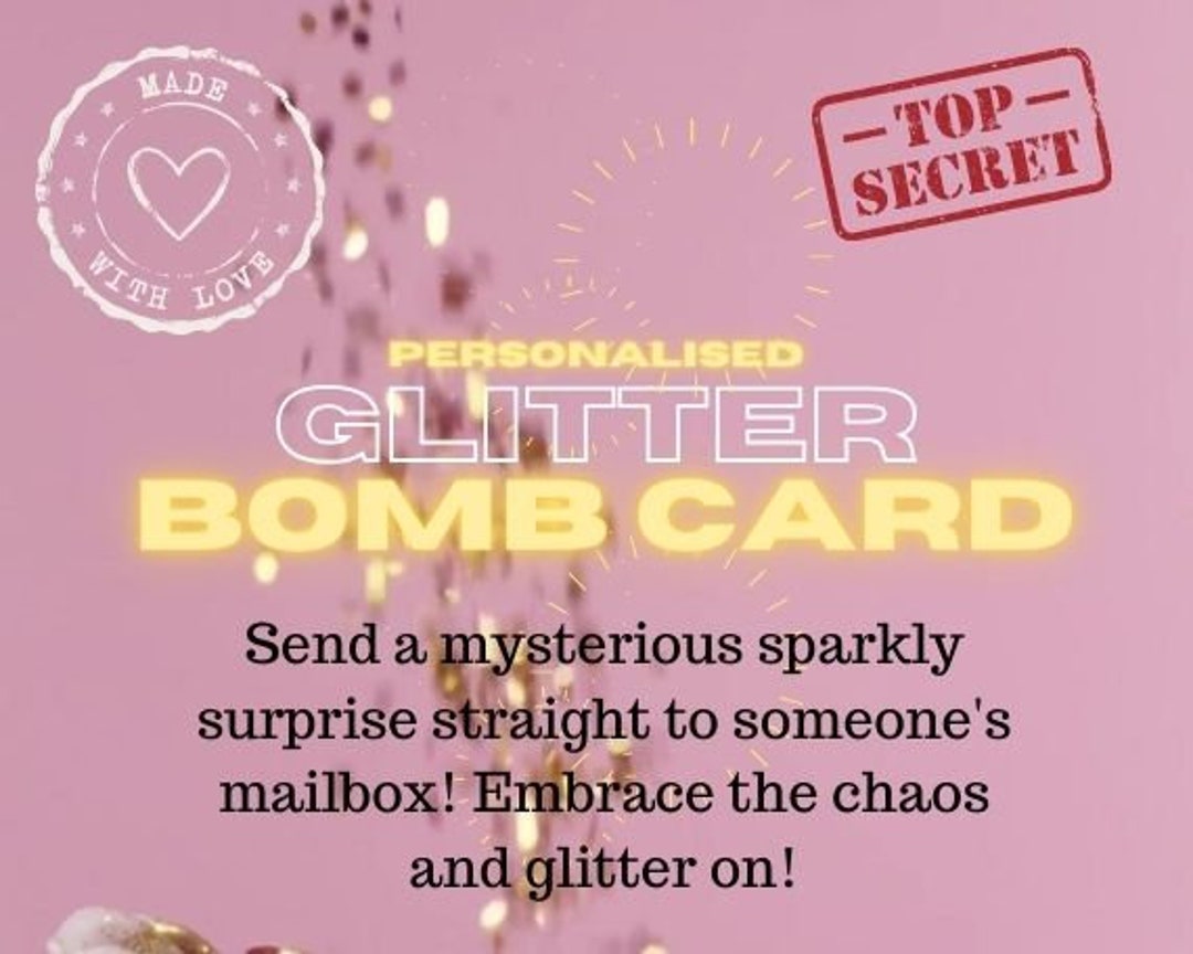 Glitter Bomb Birthday Card, Anonymous Prank Card, Surprise Card