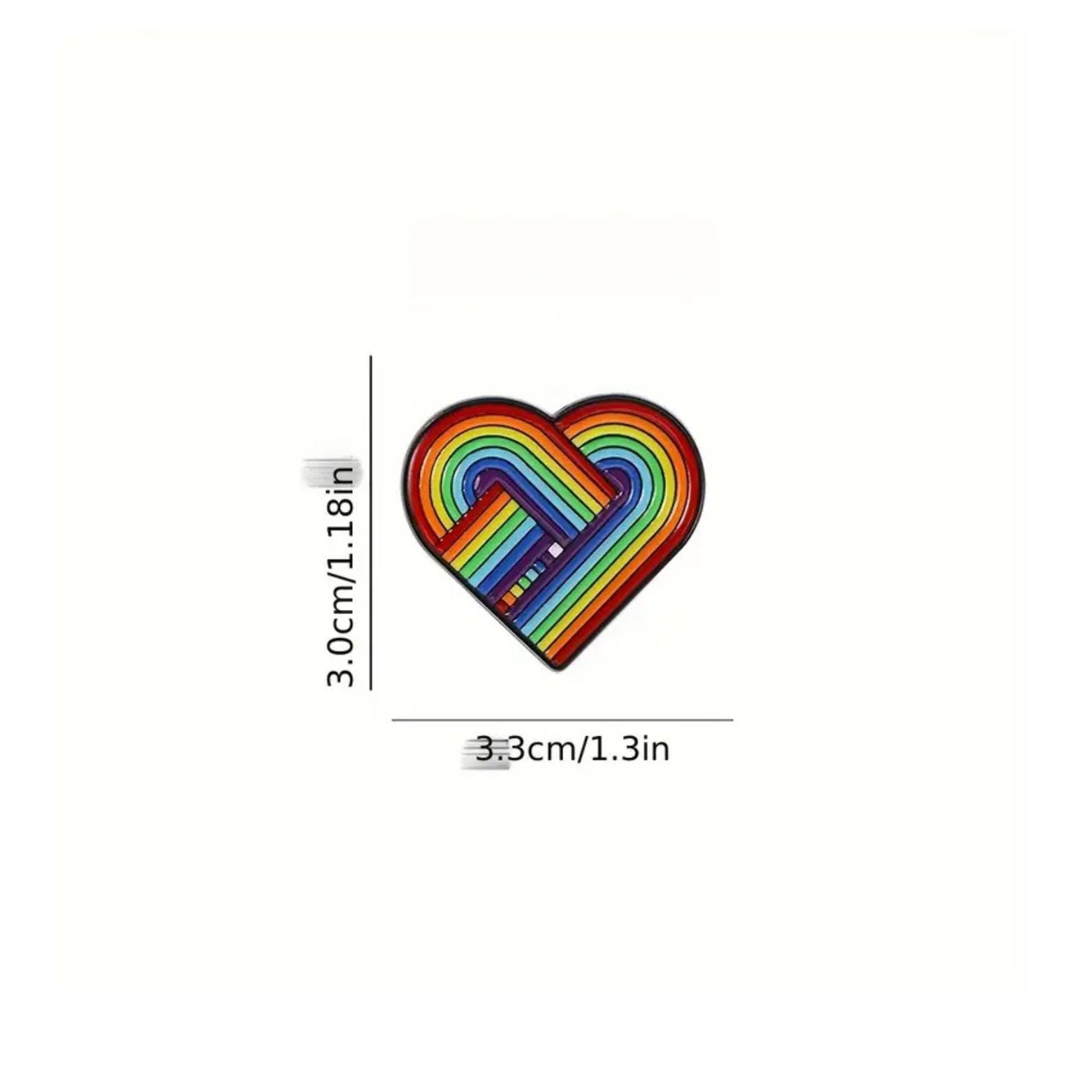Rainbow Heart Pride Enamel Pin - LGBTQ Interlocking Pin - Etsy