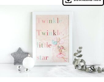 Kinderzimmer Wandkunst Mädchen Baby Twinkle Twinkle