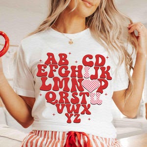 Valentine Teacher ABC Love You Png, Teacher Valentine Png, Valentine&#39;s day shirt Png, Valentines Day Png, Teacher Gift, Valentines day png