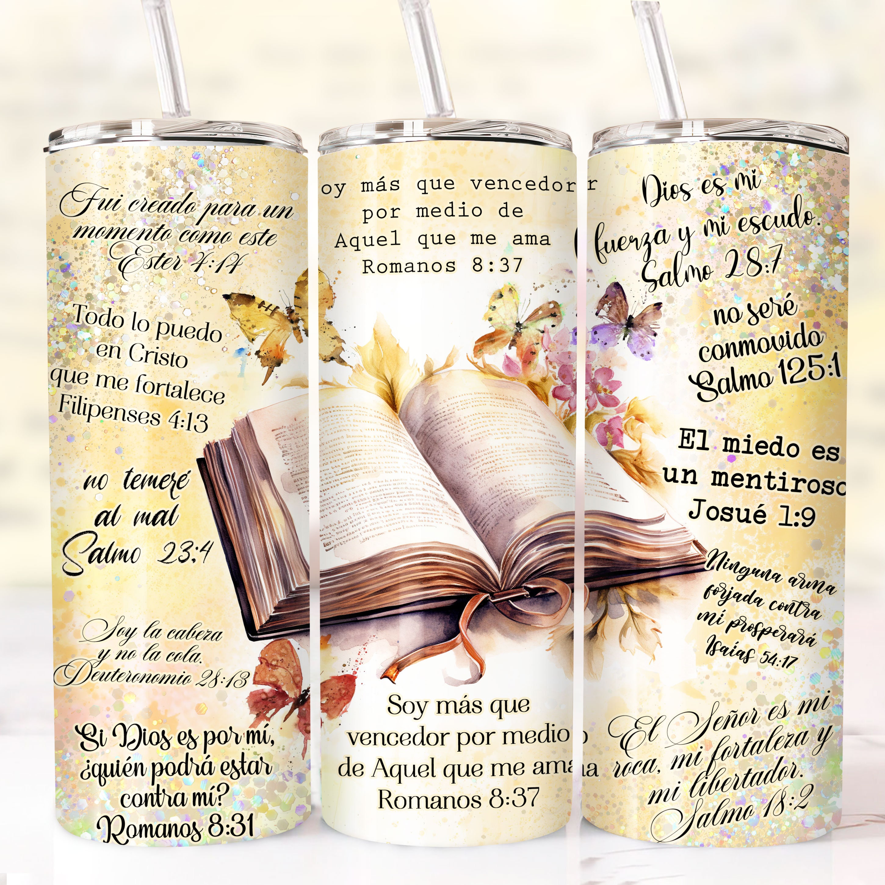 SPANISH Bible Motivational Quotes 20oz Skinny Tumbler Sublimation Designs, Tumbler Wrap Png, Do it Yourself, Christian Gift for Her