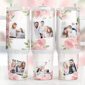 Personalized Photo 40oz Tumbler, Custom Photo 40oz Quencher Tumbler, Handle Tumbler Wrap,Valentines Day, 40oz Tumbler Wrap, Digital Download