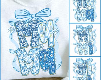 Bundle Mama Nana Gigi Floral Png, Preppy Mama Png, Mama Flower Png, Retro Mama Png, Mothers day png, Gift for mama png, Hand Drawn
