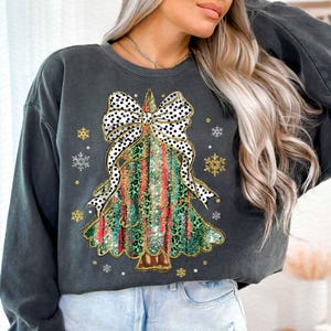 Glitter Colorful Christmas Tree Png, Christmas Bow Png, Tree Farm Fresh Png Design,Sparkle Christmas Tree Png,Christmas Sublimation Download