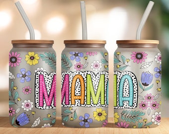 Mama Glass Can Wrap, 16oz Glass Can Sublimation Designs, Mama Designs, Libbey Glass Wrap, Libby Glass Wrap, Mom Glass Can Png DIGITAL ONLY