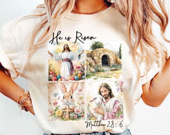 He is Risen PNG, Retro Easter Png, Matthew 28:6, Christian Easter png, Easter Jesus png, Bible Verse Png, Easter Brushstroke, Easter Bunny