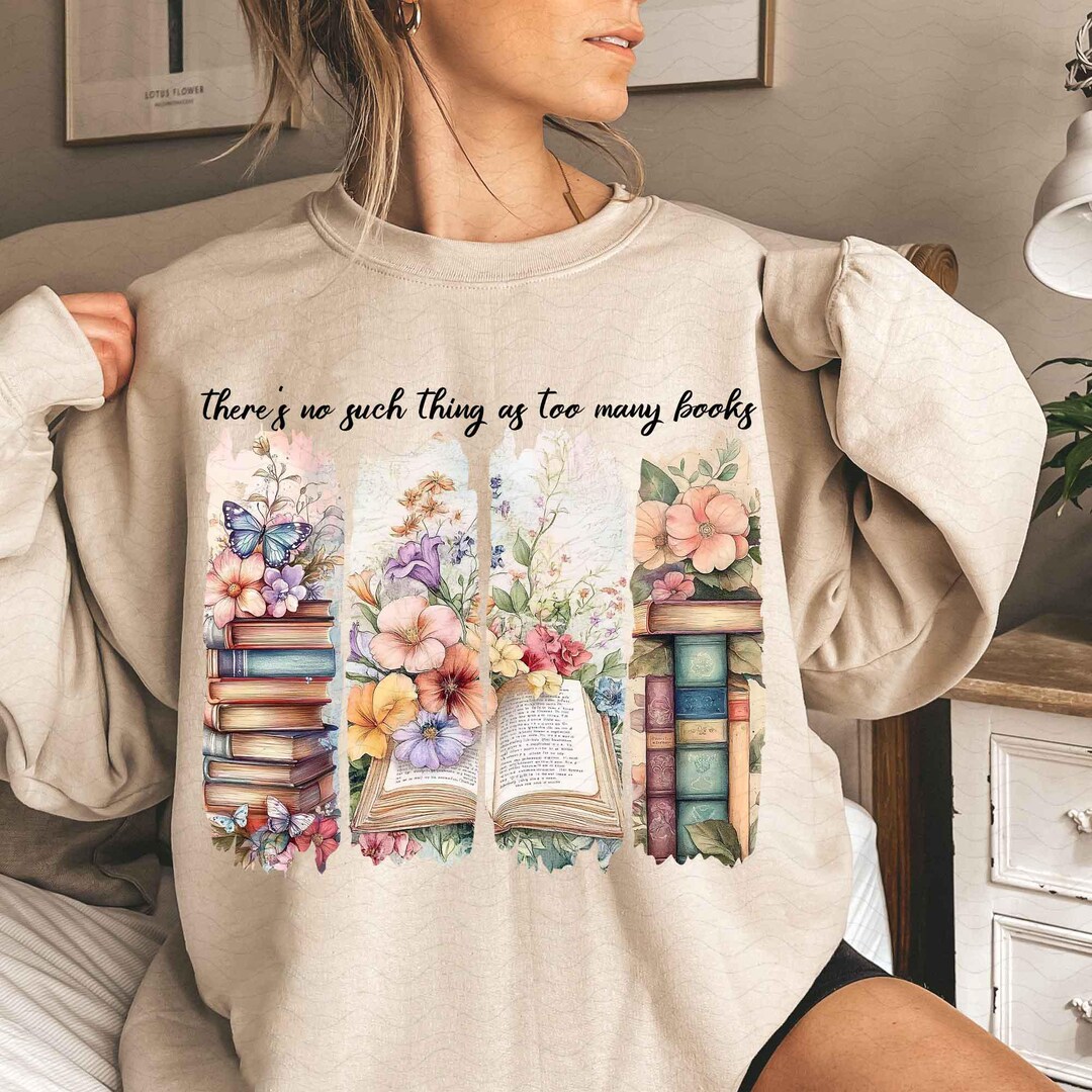 No Such Thing as Too Many Books Png, Book Lover PNG, Brushstroke Png ...