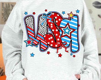 Preppy USA Coquette Png, Retro USA Png, 4th of July Png, America Brushstroke Png, Girly USA Png, Preppy Memorial Day png, America png