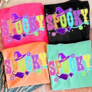 Retro Halloween Spooky vibes Neon Checkered Png, Retro Halloween Spooky Coquette Png, Halloween png, Spooky png, Halloween Girly png