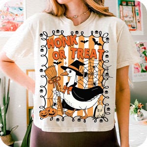 Honk or Treat Halloween Goose PNG, Cute Goose Witchy Halloween Png Design, Fall Shirt Png, Spooky Goose png, Halloween Sublimation Png