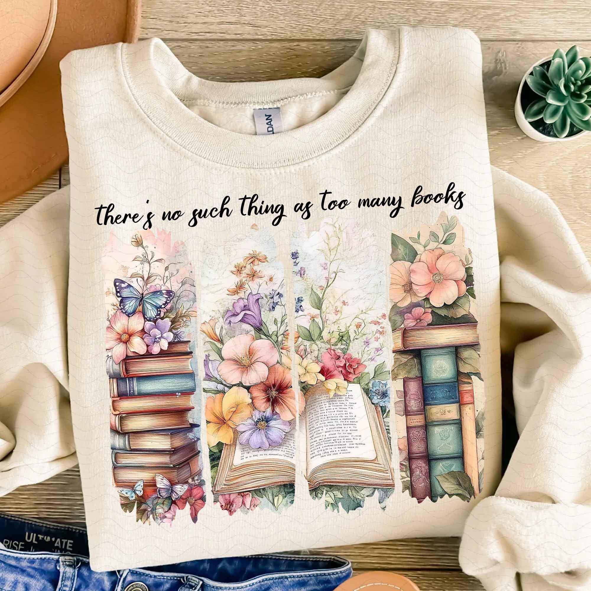 No Such Thing as Too Many Books Png, Book Lover PNG, Brushstroke Png ...