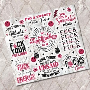 Sarcastic Tumbler, 20oz Skinny Tumbler Sublimation Designs Tumbler PNG File Digital Download, Sarcastic Quotes, Funny Tumbler Png Design image 2