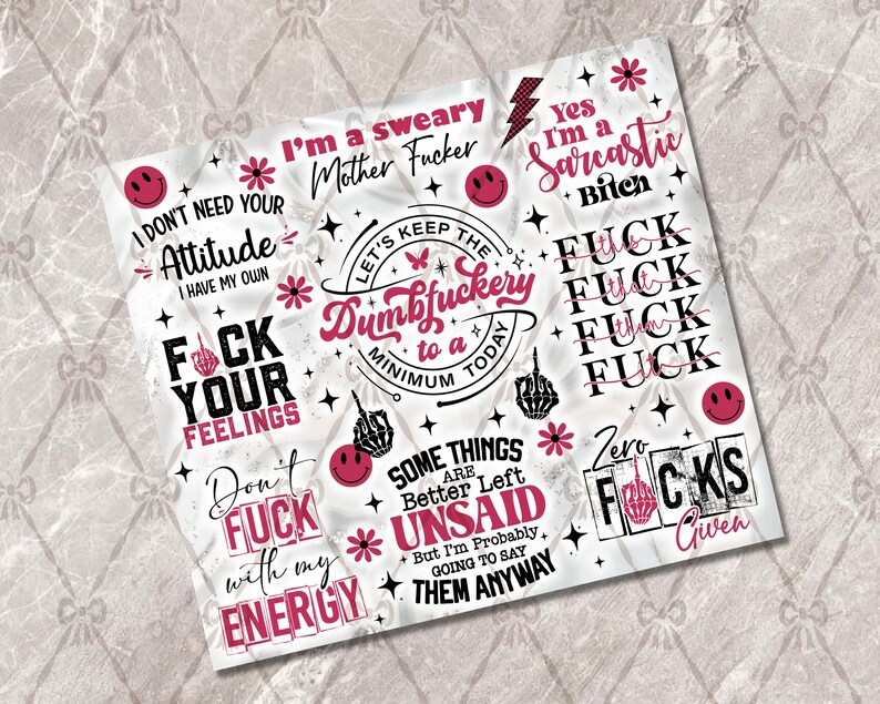 Sarcastic Tumbler, 20oz Skinny Tumbler Sublimation Designs Tumbler PNG File Digital Download, Sarcastic Quotes, Funny Tumbler Png Design image 2