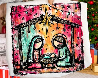 Faith Christmas PNG, Xmas png, Retro Christmas png, Mary Joseph png, Jesus png