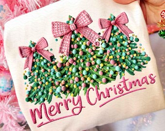 Latch Hook Yarn Crochet Coquette Floral Merry Christmas Png, Preppy Christmas Bow Png, Checkered Red Plaid Png, Christmas Tree, Faux yarn