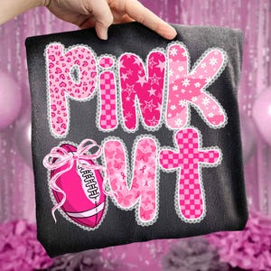 Coquette Lace Football Pink Out PNG, Breast Cancer Awareness Preppy Ribbon Cheer Football Mom Png, Girly Game Day png, Tackle Cancer Png