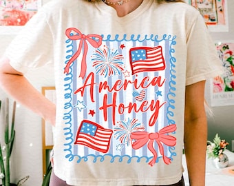 American Honey Coquette Png, Preppy 4th of July PNG, Girly Memorial Day Png, Vintage USA Png, Independence Day png, Land of the Free