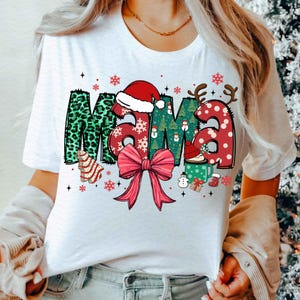 Christmas Mama Coquette Png, Mama Claus png, Christmas Tree Cake png, Christmas coquette bow png, Doodles Xmas, Candy Cane Santa Hot Cocoa