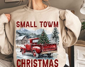 Vintage small town christmas PNG, Christmas Png, Retro Christmas design Png, small town christmas, christmas tree png, Sublimation Designs