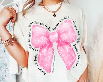 In ottobre indossiamo il rosa Png, fiocco Cancer Coquette Png, consapevolezza del cancro al seno Png, fiocco Pink Ribbon Png, insieme combattiamo vinciamo fiocco Png