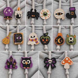 ハロウィンパーカー用ストリングチャーム刺繍バンドル、インザフープデザイン、即時ダウンロードPES JEF VP3