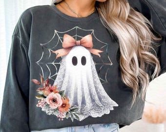 Halloween Lace Ghost Png, Spooky Coquette Png, Girly Ghost Lacey Ghost Png, Spooky Season Png, Ghost Floral Halloween Mama, Sublimation
