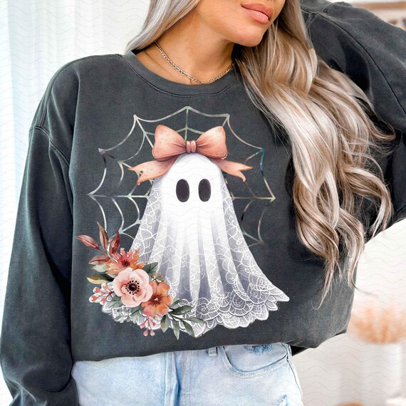 Halloween Lace Ghost Png, Spooky Coquette Png, Girly Ghost Lacey Ghost Png, Spooky Season Png, Ghost Floral Halloween Mama, Sublimation