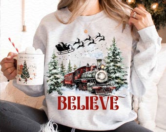Believe North Pole Train Png, Christmas Train To North Pole, Christmas Design Gift For Her Christmas Sublimation Design Png Download Digital