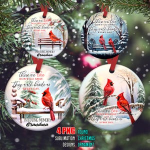 Kardinal-Memorial Ornament PNG, personalisierte Erinnerung Ornament, Ornament Sofortiger digitaler Download,Memorial Weihnachten Ornament PNG