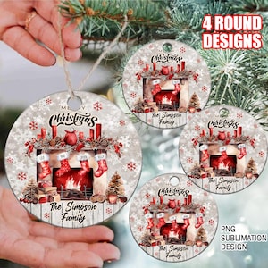 Personalized Family and Pet Stocking Ornament Design, Family Christmas Ornament PNG, Ornament Add Your Own Name,Christmas Bundle Ornament