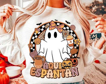 Qui Spagnolo Png, Fantasma Png, Halloween Png, Halloween Spagnolo Png, Halloween Png, Latina Spettrale Png, Conchas Messicane, Regali in Spagnolo