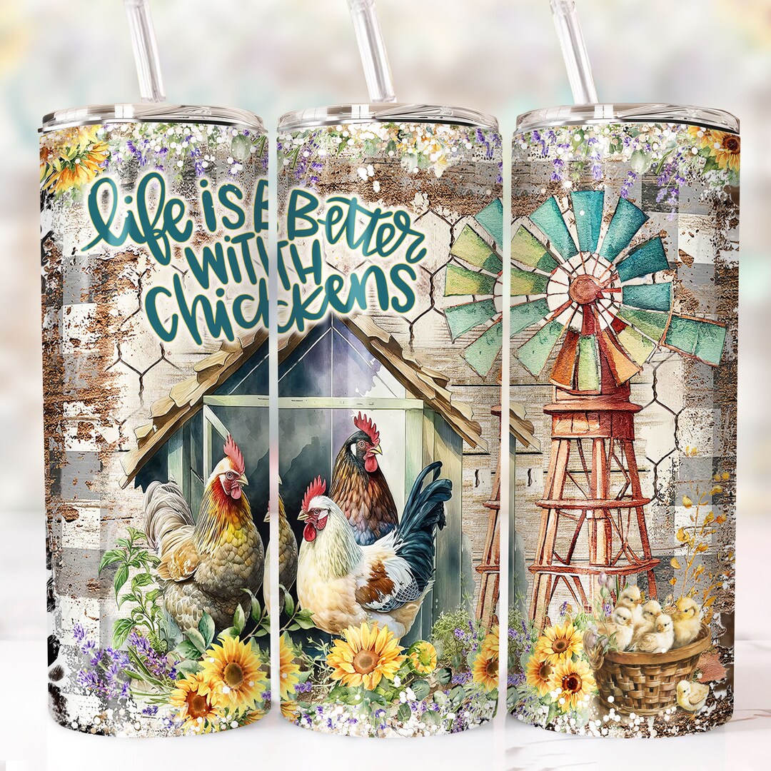 Funny Chicken Tumbler Wrap PNG 20 Oz Skinny Tumbler Sublimation Design ...