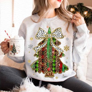 Glitter Colorful Christmas Tree Png, Christmas Bow Png, Tree Farm Fresh Png Design,Sparkle Christmas Tree Png,Christmas Sublimation Download