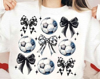 Retro Soccer Bow Png, Soccer Bow Png, Game Day, Coquette Soccer Png Shirt Design, Soccer Mom Png, Soccer Mama Png, Fall Sports Png