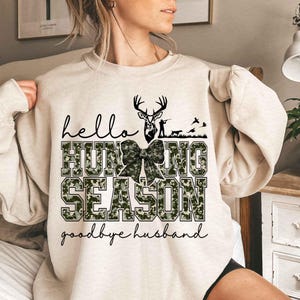Hello Hunting Season Goodbye Husband Png, Camo Coquette Bow Png, Hunting Sublimation, Camo Dude Print Png, Girls Camo Bow Png shirt