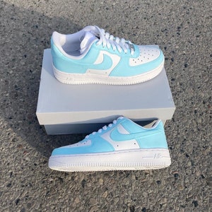 Light Baby Blue Custom Air Force 1 Low/Mid/High Sneakers – JOY'S