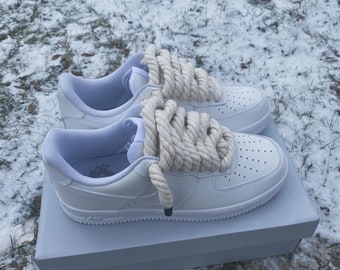 Custom Air Force 1 Sneakers Rope Laces. Blue Color - Etsy 日本