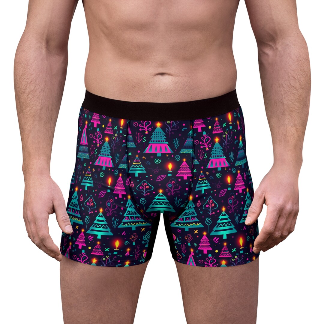 Neon Christmas Boxers Men's Christmas Boxers Men's Etsy