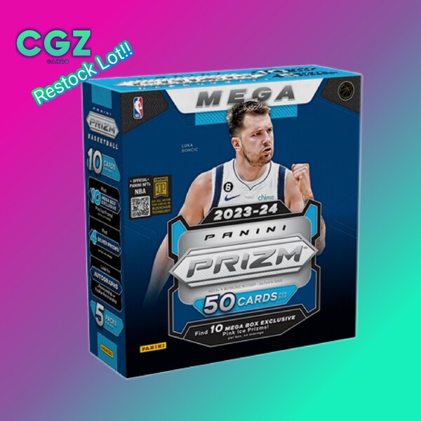 Panini 2023-24 NBA Sports Card, Basketball Prizm Retail Mega Box, Brand New,Trading Sports Box, 1 New FREE Prizm Retail BONUS Sports Card