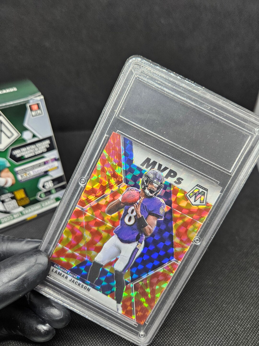 Lamar Jackson Sports Card 202021 Panini Mosaic Orange Etsy