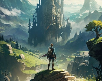 Link Land of Hyrule Legend of Zelda: Tears of the Kingdom Digital Image  .PNG file