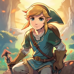 Legend of Zelda: Tears of the Kingdom Link Portrait Digital Image Fan Art .PNG file