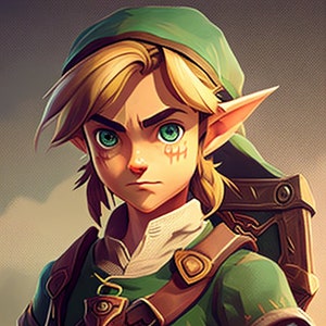 Link Legend of Zelda: Tears of the Kingdom Fan Art Close Up Portrait Digital Image