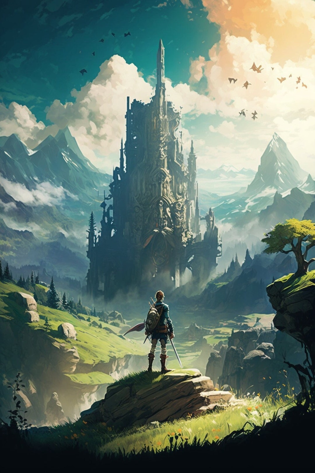 Link Zelda: Tears of the Kingdom Art 4K Wallpaper iPhone HD Phone